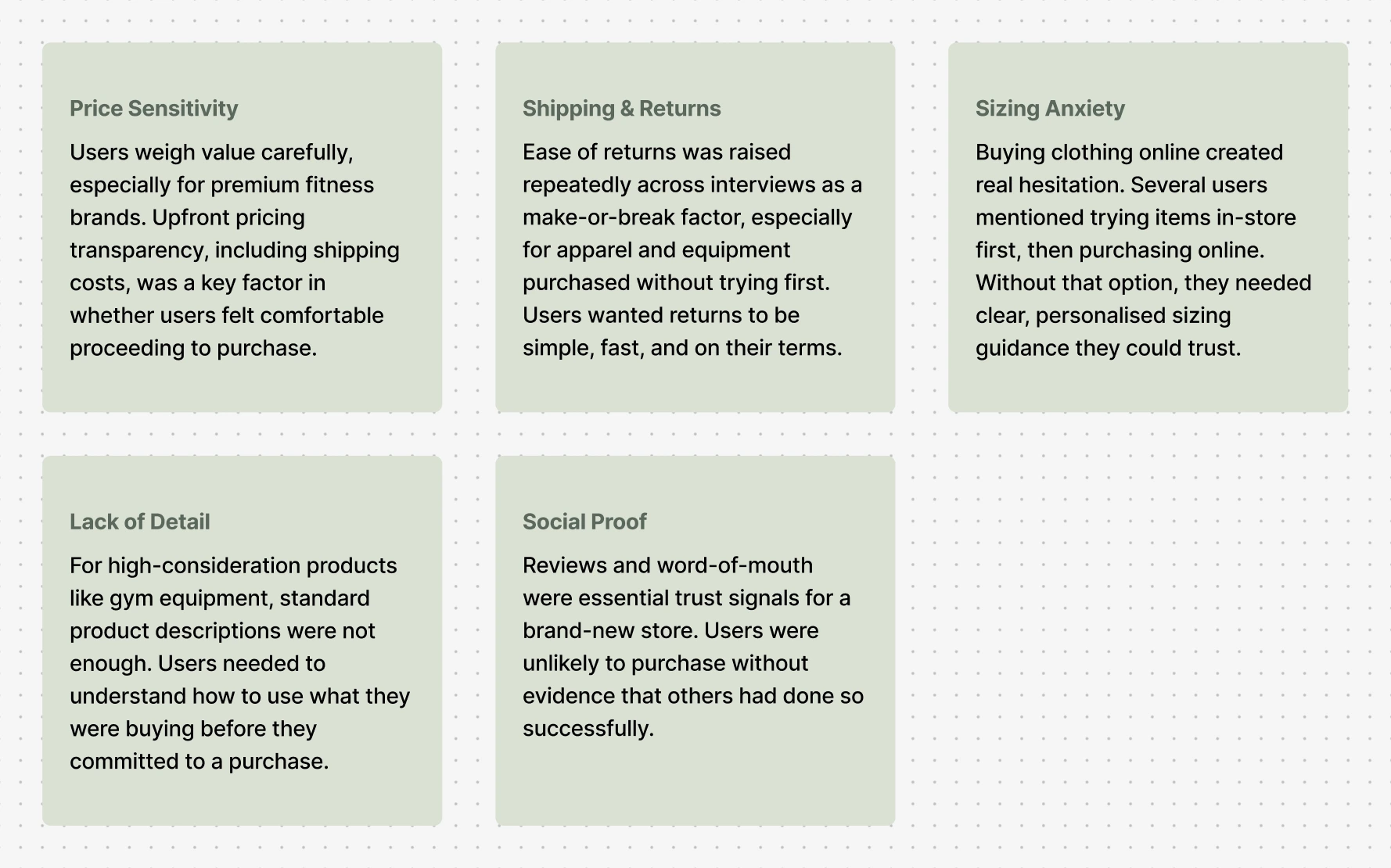 User interview key insights